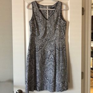 Tommy Hilfiger navy and white paisley print dress